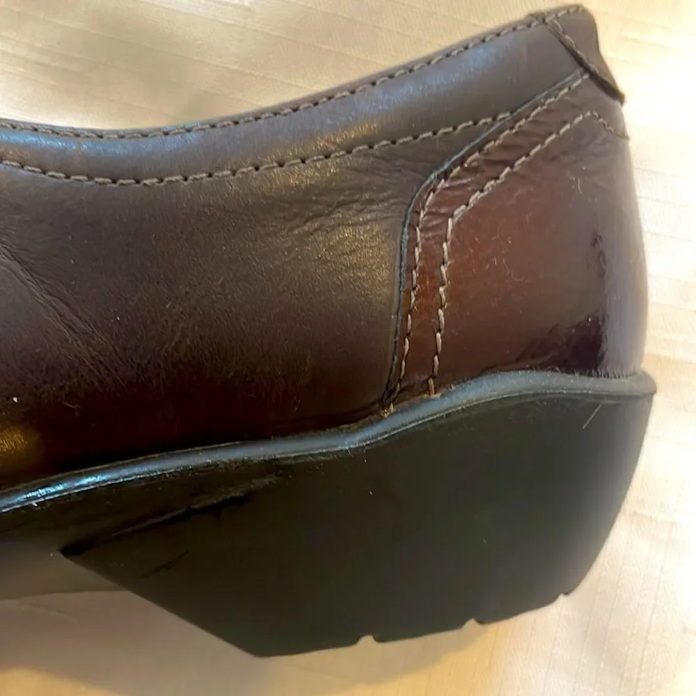 ROMIKA LEATHER MOCHA, PEWTER AND COPPERY BROWN BACK AND FRONT TOE SHOES.   NEW